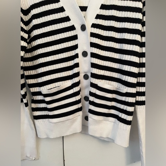 LOFT Striped Ribbed V-Neck Cardigan - Picture 5 of 6